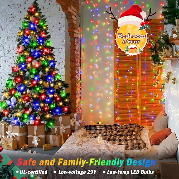 KNONEW 197FT 500 LED Christmas Lights Outdoor String Lights 8 Modes & Memory - Image 3