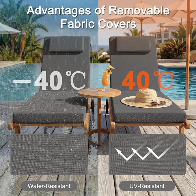 Outdoor Lounge Chair mat, 71 inches x 21 inches, Waterproof Chaise Lounge - Image 3