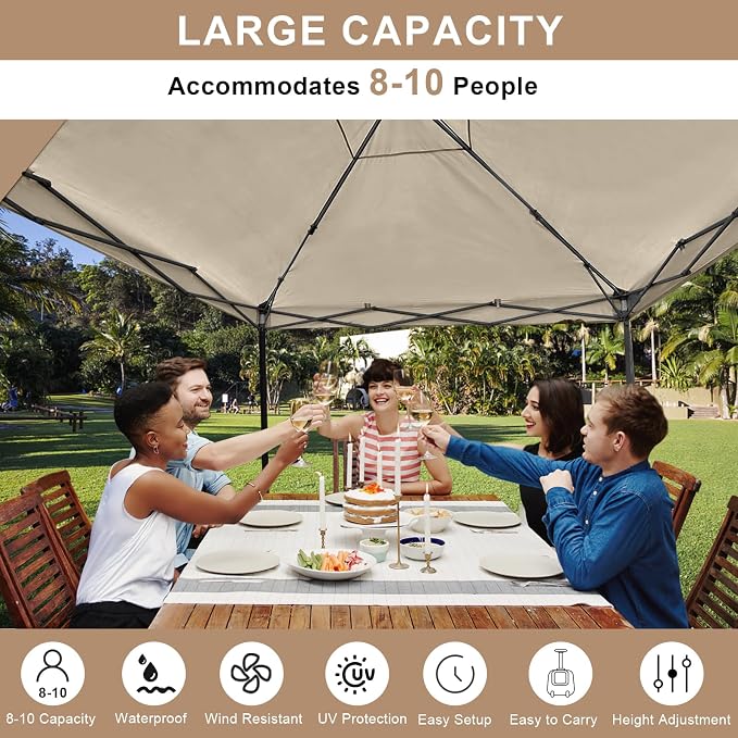 KAMPKEEPER 10x10 Easy Pop Up Canopy Tent - Image 3