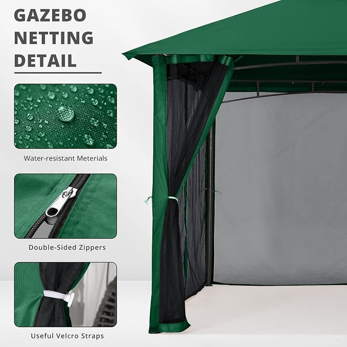 MASTERCANOPY Patio Gazebo Mosquito Netting Screen Walls - Image 3