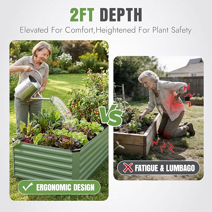 INNO STAGE 6x3x2ft Galvanized Raised Garden Bed, Raised Garden Bed Kit-Metal - Image 2