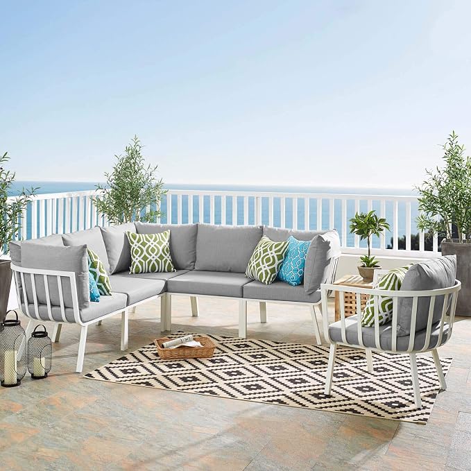 Modway Riverside Outdoor Patio Aluminum Sectional Set by Modway