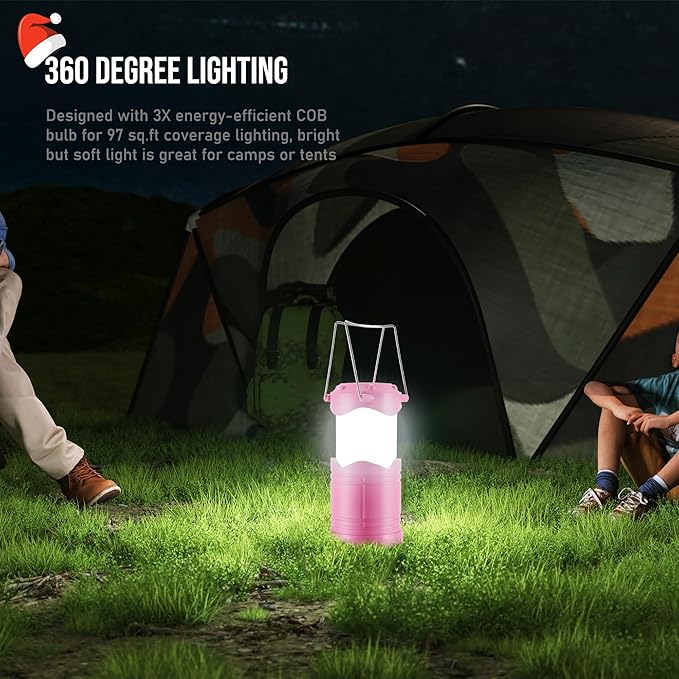 Lichamp LED Camping Lantern, 4 Pack Battery Powered Flashlight - Image 3