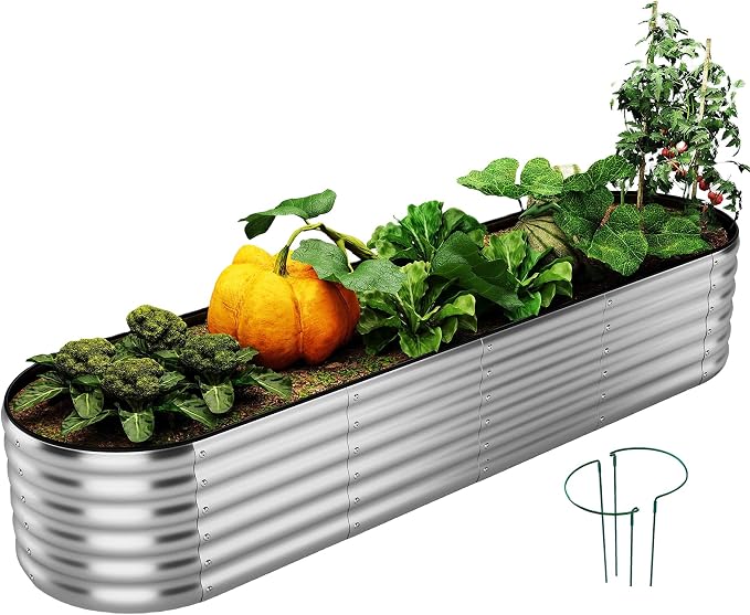 Large Raised Garden Bed Galvanized Metal Round Raised Garden Bed Outdoor by ZFHgarden