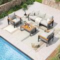 Aoxun Aluminum Patio Furniture Set 5 Seats, Oversized Outdoor Sectional by Aoxun