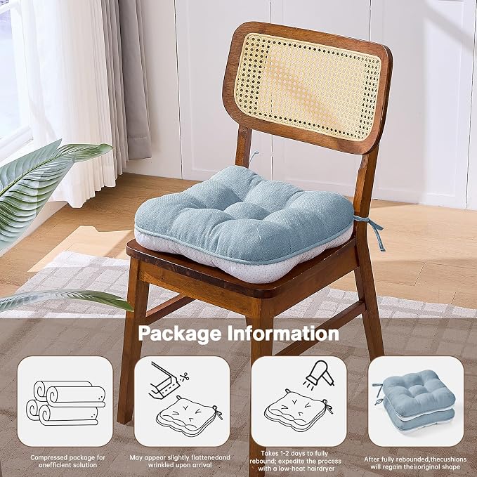 BETU Chair Cushions for Dining Chairs Set of 2, 3.5" Thick Kitchen Table Chair - Image 8