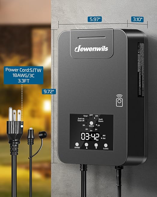 DEWENWILS 200W Low Voltage Landscape Transformer, 120V AC to 15V DC, Outdoor - Image 8