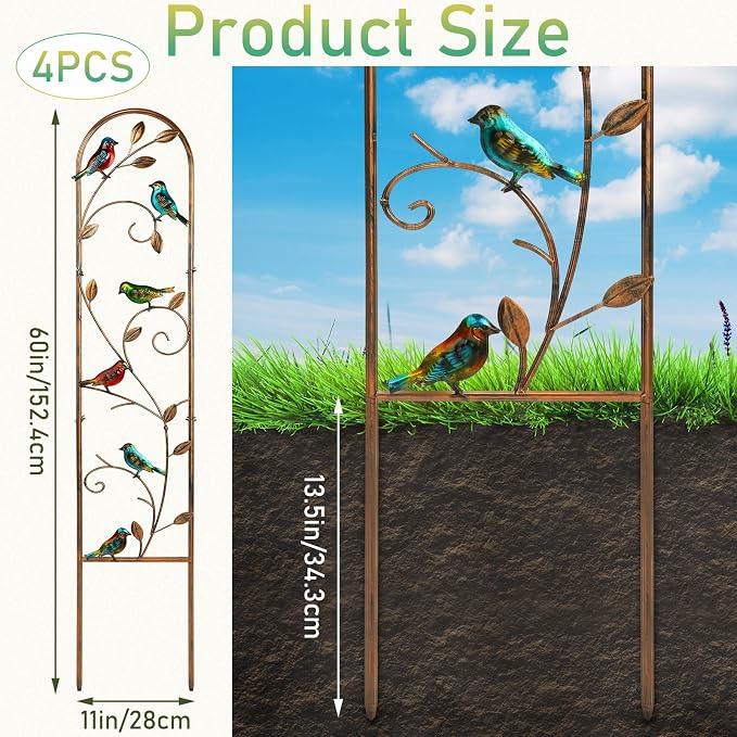 Blulu 4 Pack Metal Garden Trellis - Image 2