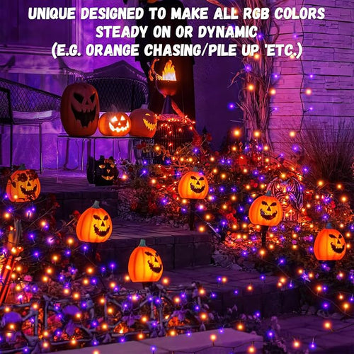 100LED Halloween String Lights 33 Ft Orange Purple Twinkle Light - Image 2