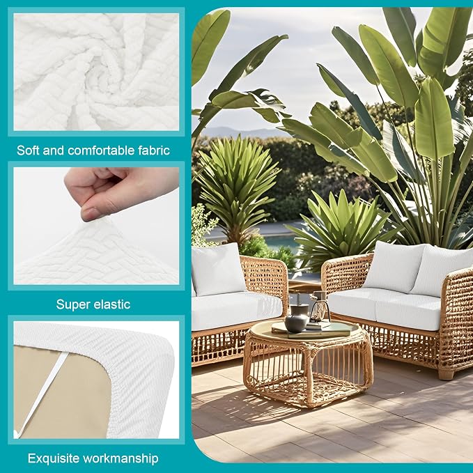 12Pcs Stretch Patio Cushion Covers, Outdoor Couch Covers Replacement, Outdoor - Image 3