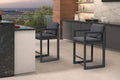 PURPLE LEAF Outdoor Counter Height Bar Stools Set of 2 27 Inch Modern Aluminum by Unknown