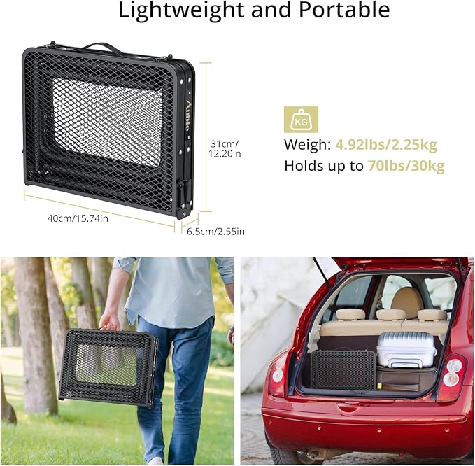 Anbte Folding Grill Table, Aluminum Camping Table Adjustable Height Max 27.5" - Image 6