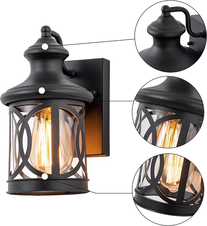 2-Pack Outdoor Wall Lights, Porch Lights, Waterproof Outdoor Wall Sconce - Image 3