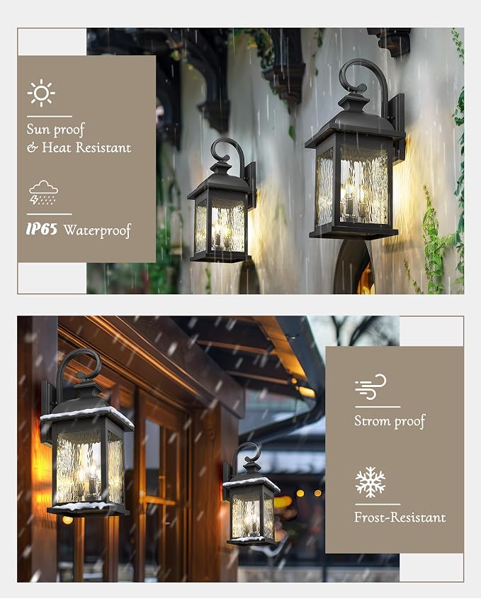 FEMILA 26" Outdoor Wall Light, Large Exterior Wall Lantern - Image 5