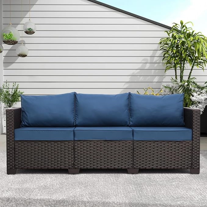 Outdoor Couch Wicker Patio Furniture 3-seat Sofa Outdoor Furniture Deep Seat by Unknown