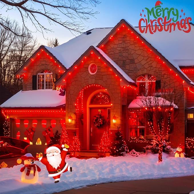 Upgraded 75.8 FT 200 LED Red Christmas Lights Outdoor Indoor, Memory Function & - Image 3
