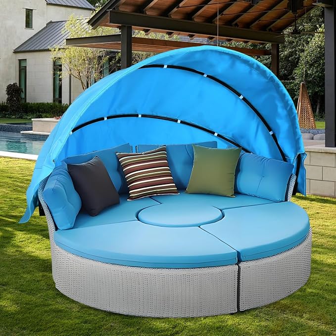 Outdoor Daybed Replacement Canopy, Outdoor Patio Wicker Daybed Canopy, Top - Image 7