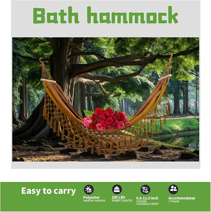Portable Hammock, Bohemian Hammock, Rope Hammock, Garden 79 * 39 - Image 5