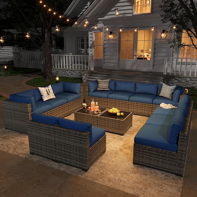 Aoxun Patio Furniture Sets, 14-Piece Outdoor Patio Furniture - Image 3