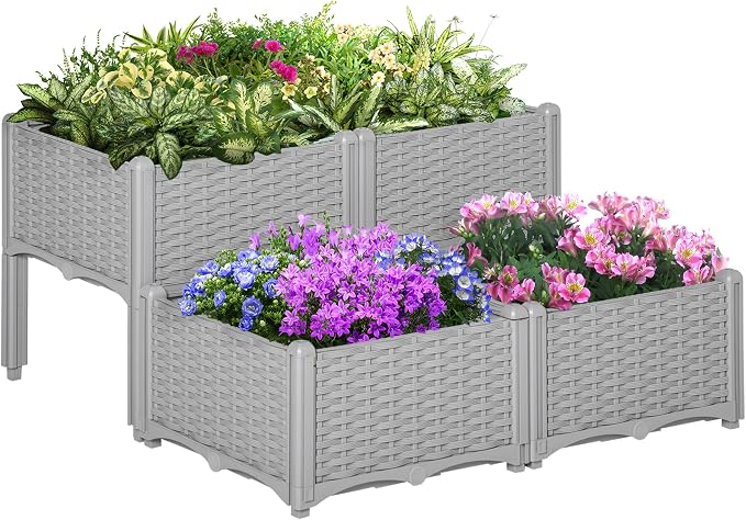 Outsunny 4 Piece Raised Garden Bed by Outsunny