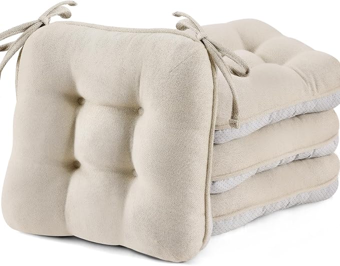 BETU Chair Cushions for Dining Chairs Set of 4, 3.5" Thick Kitchen Table Chair by BETU