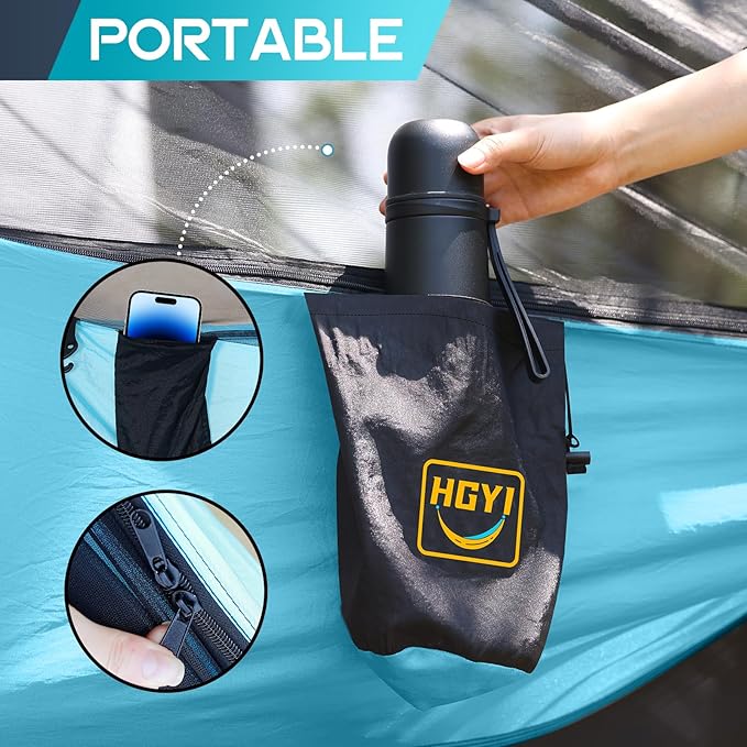 Camping Hammock Mosquito Net, Double & Single Portable Hammocks Hammocks - Image 6