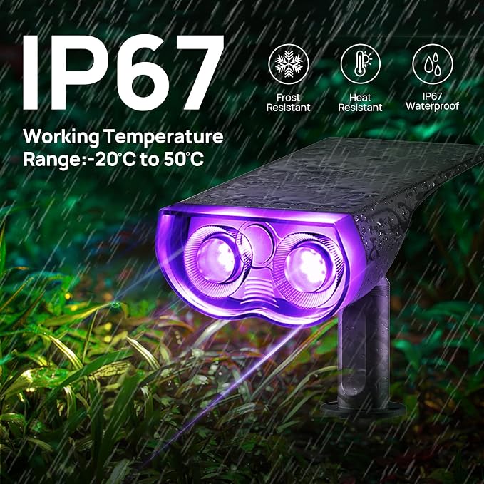 Consciot Solar Spot Lights Outdoor, Halloween Decorations 22 LEDs IP67 - Image 5