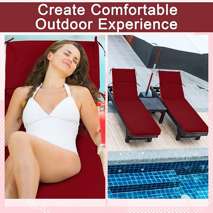 1 Pcs Indoor Outdoor Chaise Lounge Cushions Sponge Bench Outdoor Furniture - Image 5