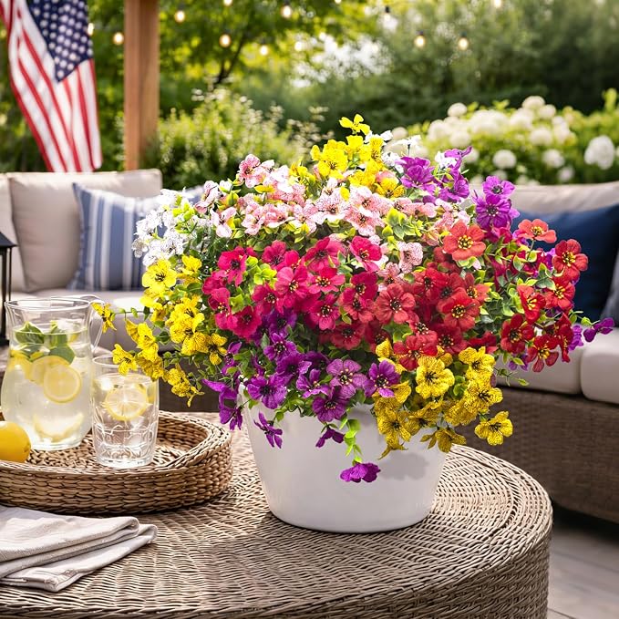 20 Bundles Artificial Flowers for Outdoors, UV Resistant Fake Plants Flowers - Image 5