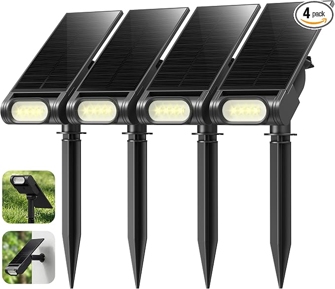 EZVALO Solar Spot Lights Outdoor IP67 Waterproof, Adjustable Solar Landscape by EZVALO