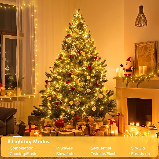 JMEXSUSS 400 LED Christmas Lights Indoor Outdoor, 132 ft Warm White String - Image 7