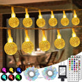 OMIKA Globe Outdoor String Lights Plug in, Connectable 66ft 120LED Crystal Ball by Omika