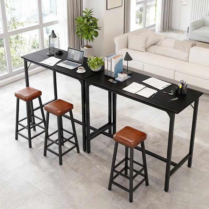 Karl home 43" Rectangular Bar Table, High Top Counter Height Table - Image 7