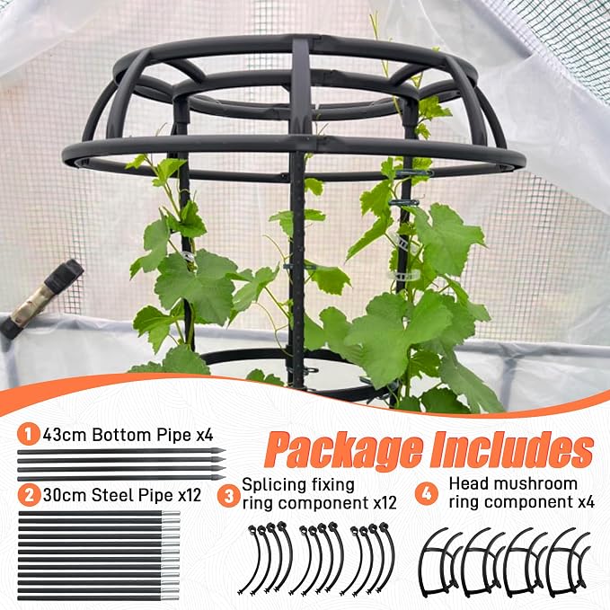 65 Inch Garden Trellis for Climbing Plants Outdoor, Mushroom Top Trellis for - Image 6