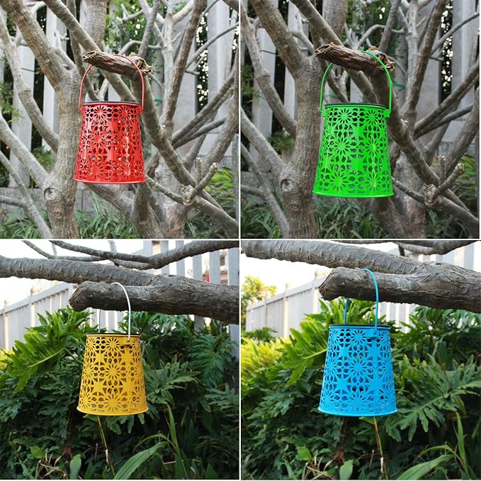 4pack Solar Lanterns Outdoor Waterproof Hanging Lights Gifts - Image 6