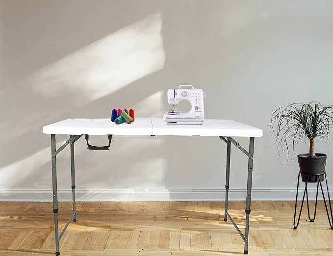 Folding Table 4/6/8 Foot, Foldable Table Adjustable Height Card Table, Indoor - Image 2