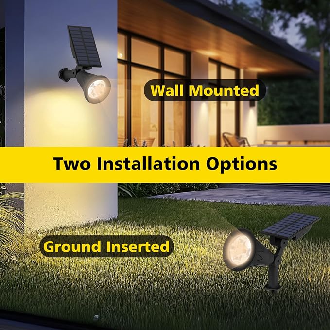 T-SUN Solar Spotlights, Christmas Solar Lights Outdoor, Auto-ON/Off 180°Angle - Image 6