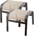 Outdoor Patio Footstools Aluminum Outdoor Ottomans Footrest Small Seating by Deguifei