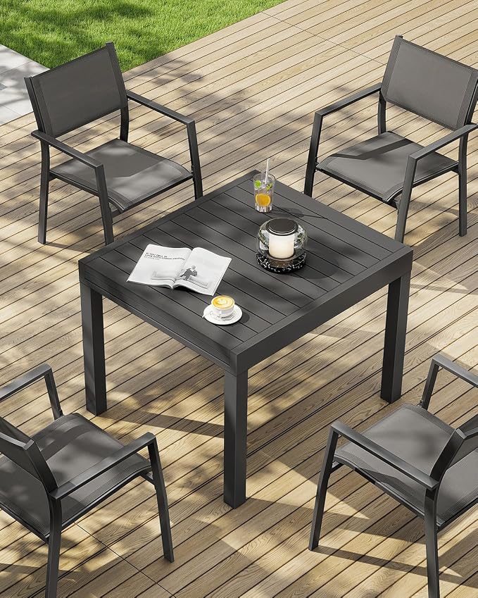 Patio Aluminum Extendable Dining Table, Never-Rust Expandable Outdoor Dining - Image 2