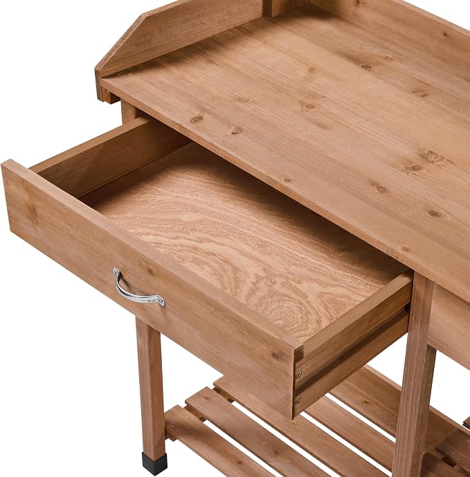 Topeakmart 45.2x17.7x47.6'' Potting Benches Outdoor Garden Potting Table Work - Image 7