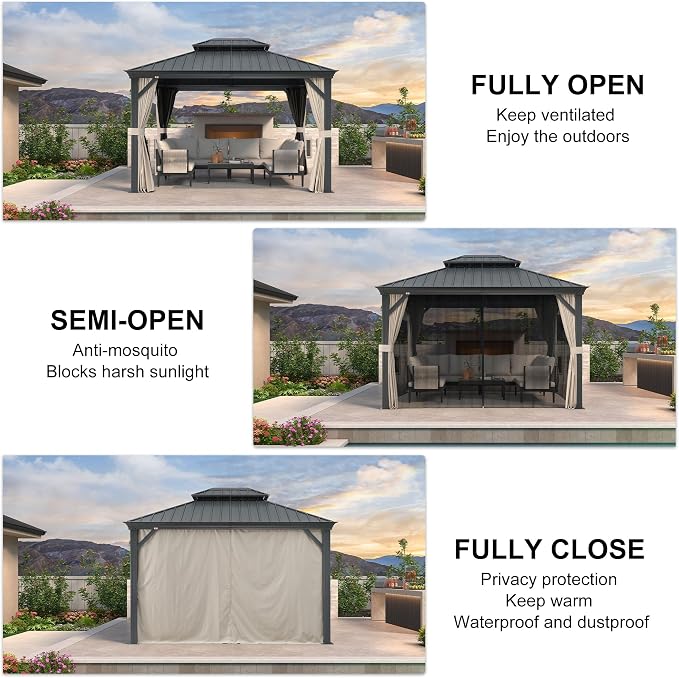 PURPLE LEAF 10' X 12' Hardtop Gazebo - Image 3
