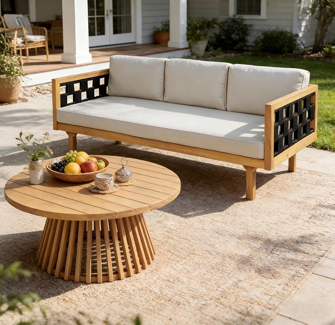 Christopher Knight Home Rosie Patio Sofa and Coffee Table Set, 2 Piece Outdoor - Image 3