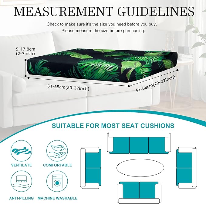 14 Pcs Stretch Patio Cushion Covers, Outdoor Couch Covers Replacement, Outdoor - Image 2
