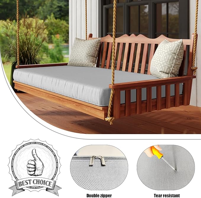 Olefin Twin Outdoor Porch Swing Bed Mattress Cover Waterproof, Twin Size Patio - Image 3