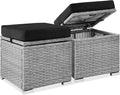 Best Choice Products Set of 2 Wicker Ottomans, Additional Seating, Side Table by BestChoiceProducts