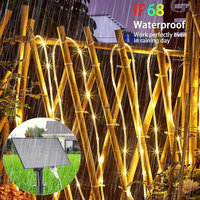 Solar Rope Lights Outdoor Waterproof, 99Ft 300 LED String Light Fairy Solar - Image 4