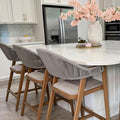 PURPLE LEAF Outdoor Counter Height Bar Stool Set of 2 Rattan Bar Chair by PURPLELEAF