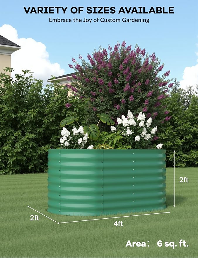 GarveeLife 4x2x2 ft Galvanized Raised Garden Bed - 24 in Tall Metal Planter Box - Image 3