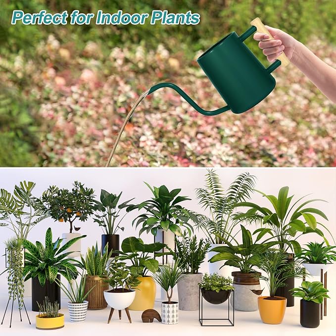 Watering Can Indoor Plants, 35 oz/1000 ml Metal Stainless Steel Watering Can Pot - Image 4