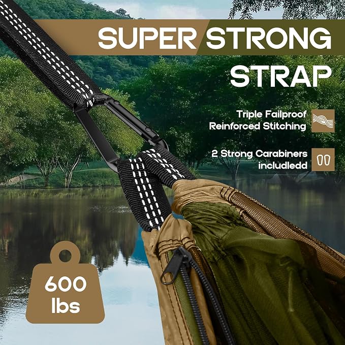 Camping Hammock Mosquito Net, Double & Single Portable Hammocks Hammocks - Image 5